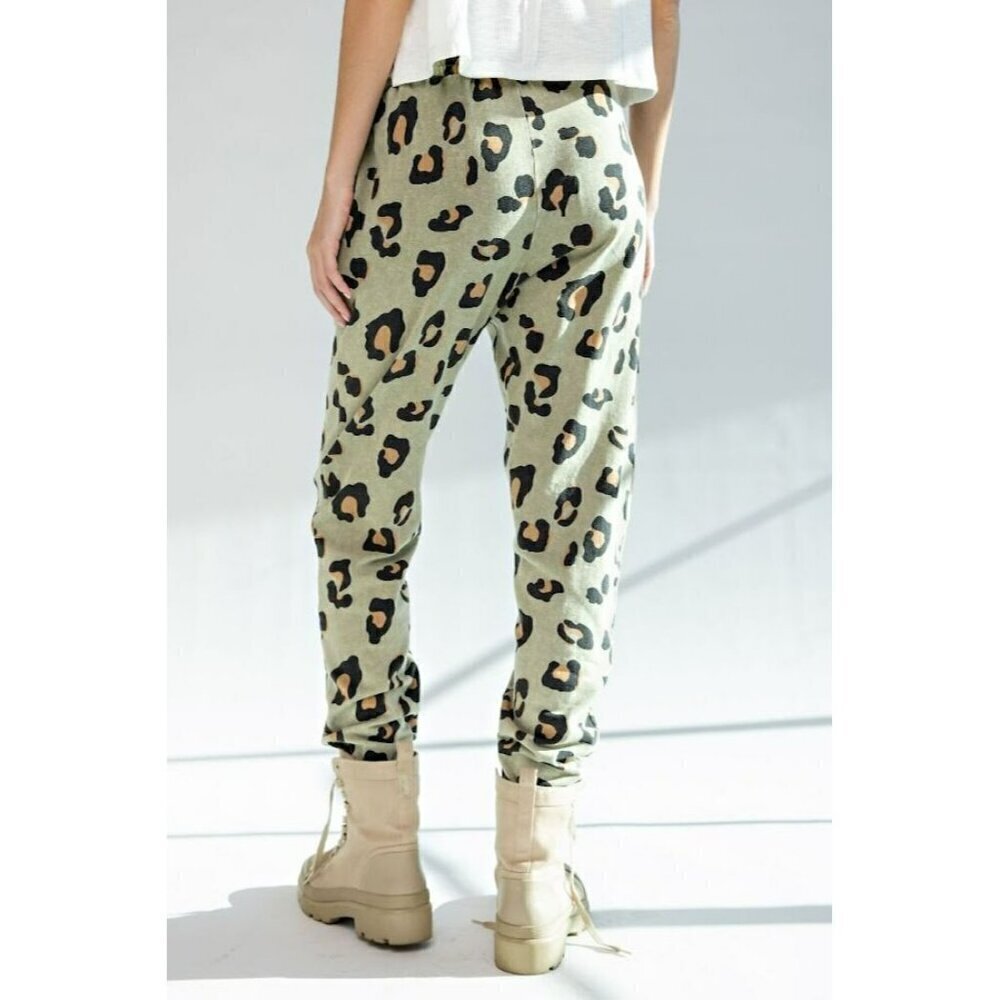 Aspen Mineral Wash Joggers in Faded Olive Leopard - Picture 6 of 6